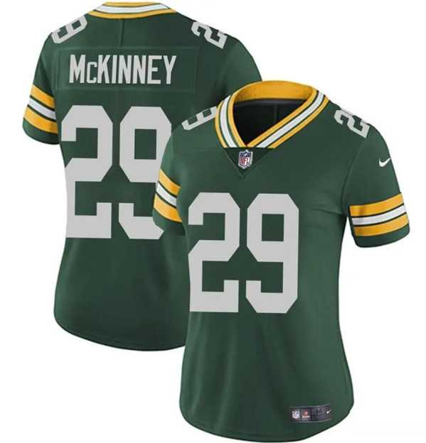 Womens Green Bay Packers #29 Xavier McKinney Green Vapor Limited Football Stitched Jersey Dzhi->women nfl jersey->Women Jersey